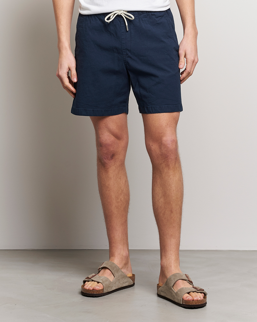 Herre | Shorts | NN07 | Gregor Tencel Drawstring Shorts Navy Blue