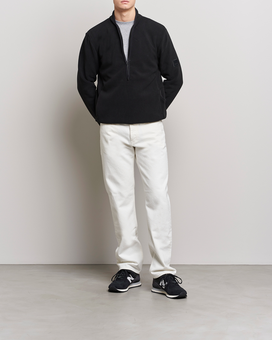 Herre | Gensere | RAINS | Fleece Half-Zip Pullover Black
