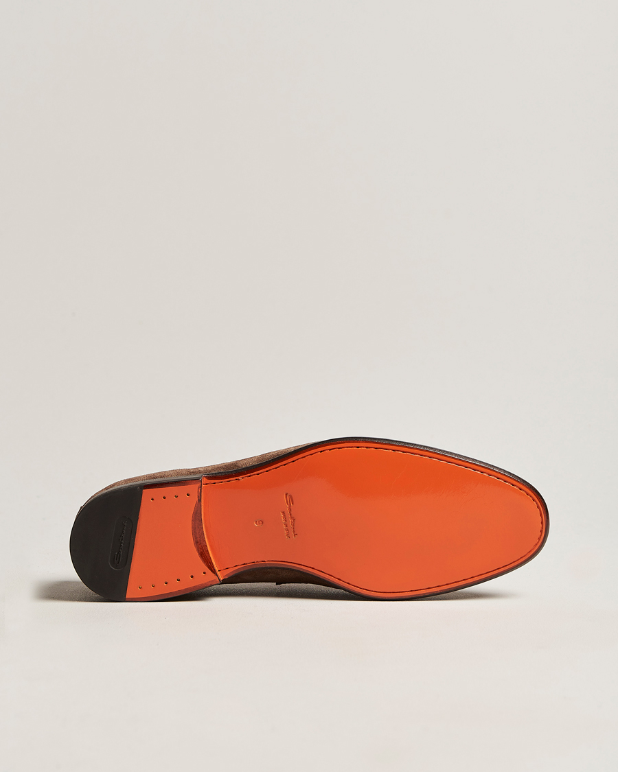 Herre | Santoni Penny Loafer Dark Brown Suede | Santoni | Penny Loafer Dark Brown Suede