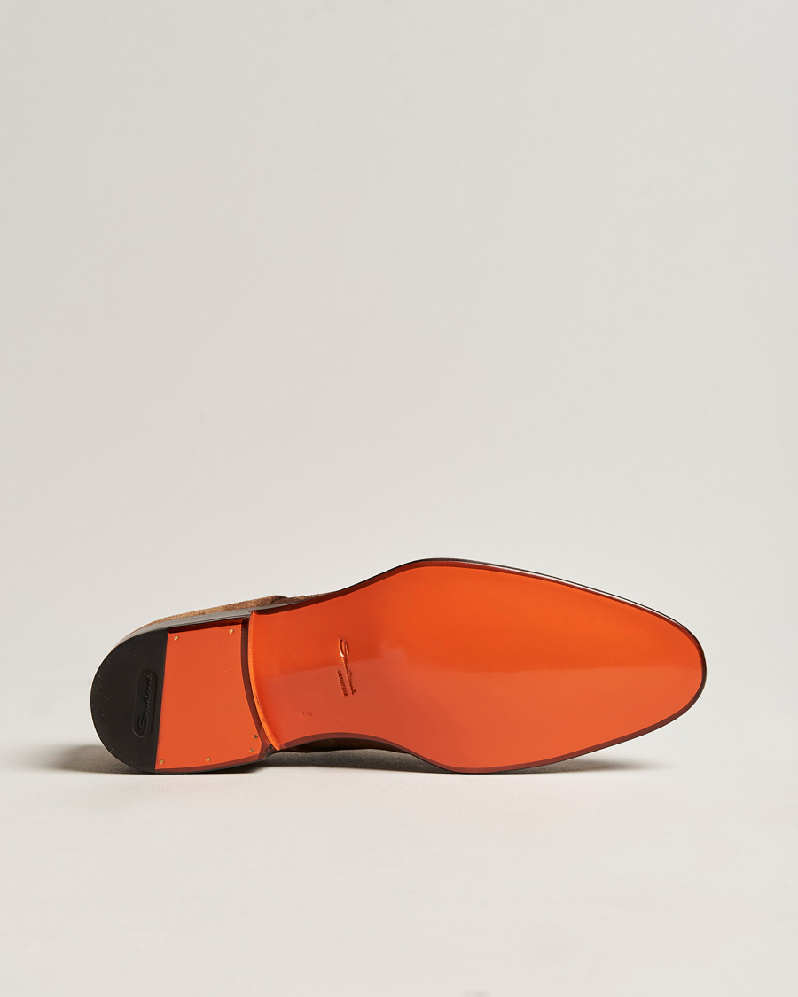 Herre | Santoni Double Monk Shoe Brown Suede | Santoni | Double Monk Shoe Brown Suede