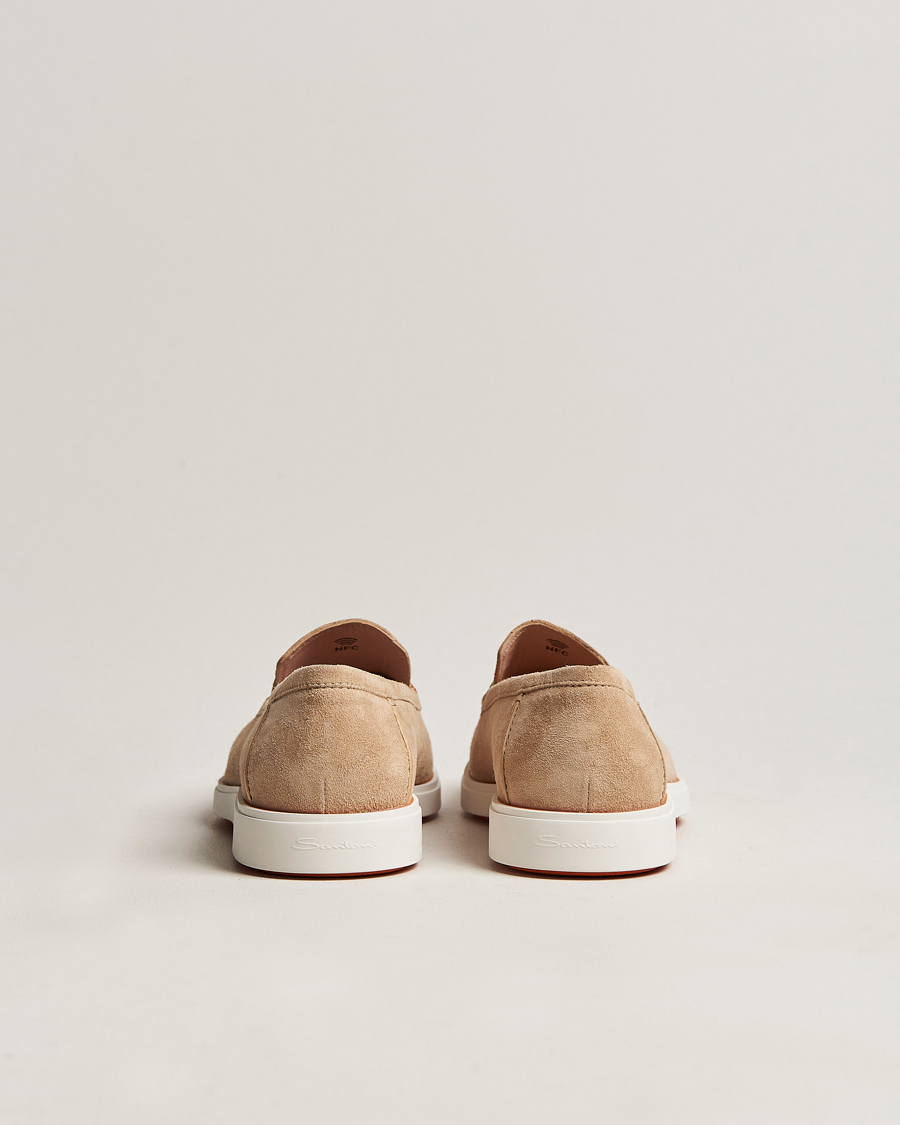 Herre | Santoni Summer Loafer Beige Suede | Santoni | Summer Loafer Beige Suede