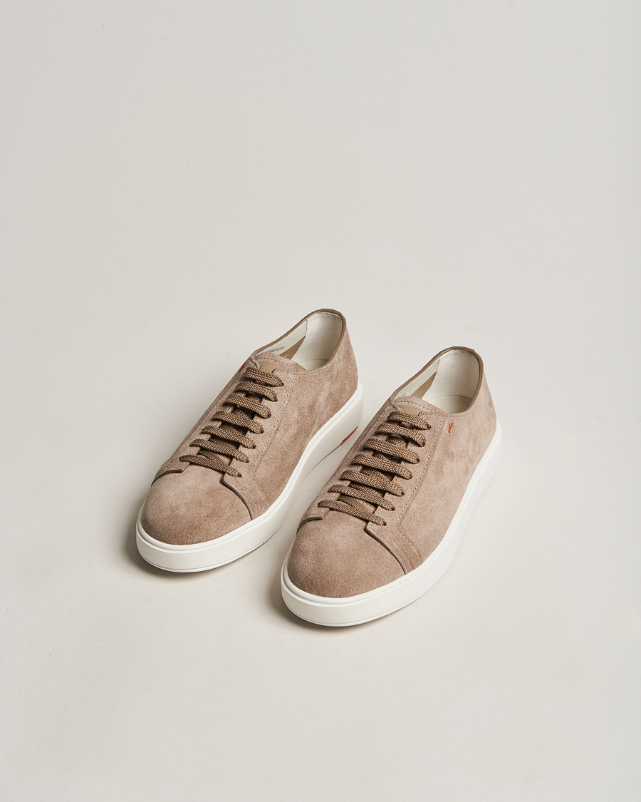 Herre | Santoni Plain Sneaker Beige Suede | Santoni | Plain Sneaker Beige Suede