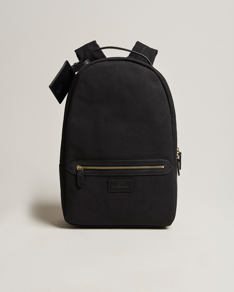 Herre | Polo Ralph Lauren Canvas/Leather Backpack Black | Polo Ralph Lauren | Canvas/Leather Backpack Black