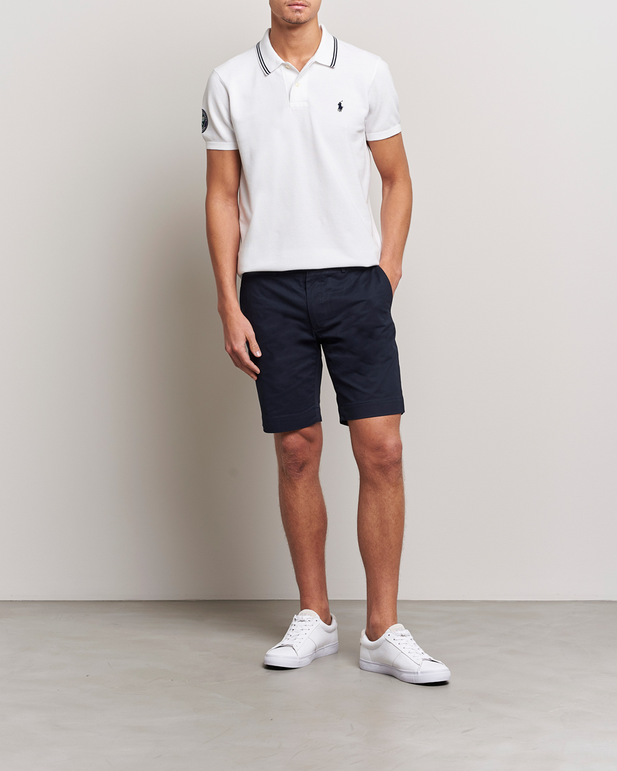 Herre | Pikéer | Polo Ralph Lauren | Custom Slim Fit Wimbledon Polo Ceramic White