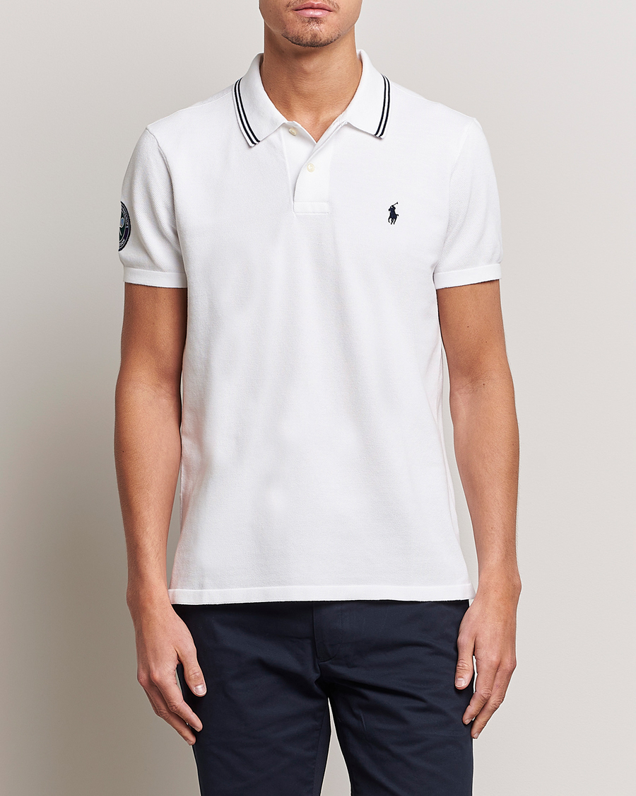 Herre | Pikéer | Polo Ralph Lauren | Custom Slim Fit Wimbledon Polo Ceramic White