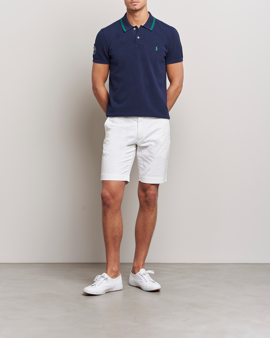 Herre | Pikéer | Polo Ralph Lauren | Custom Slim Fit Wimbledon Polo Refined Navy