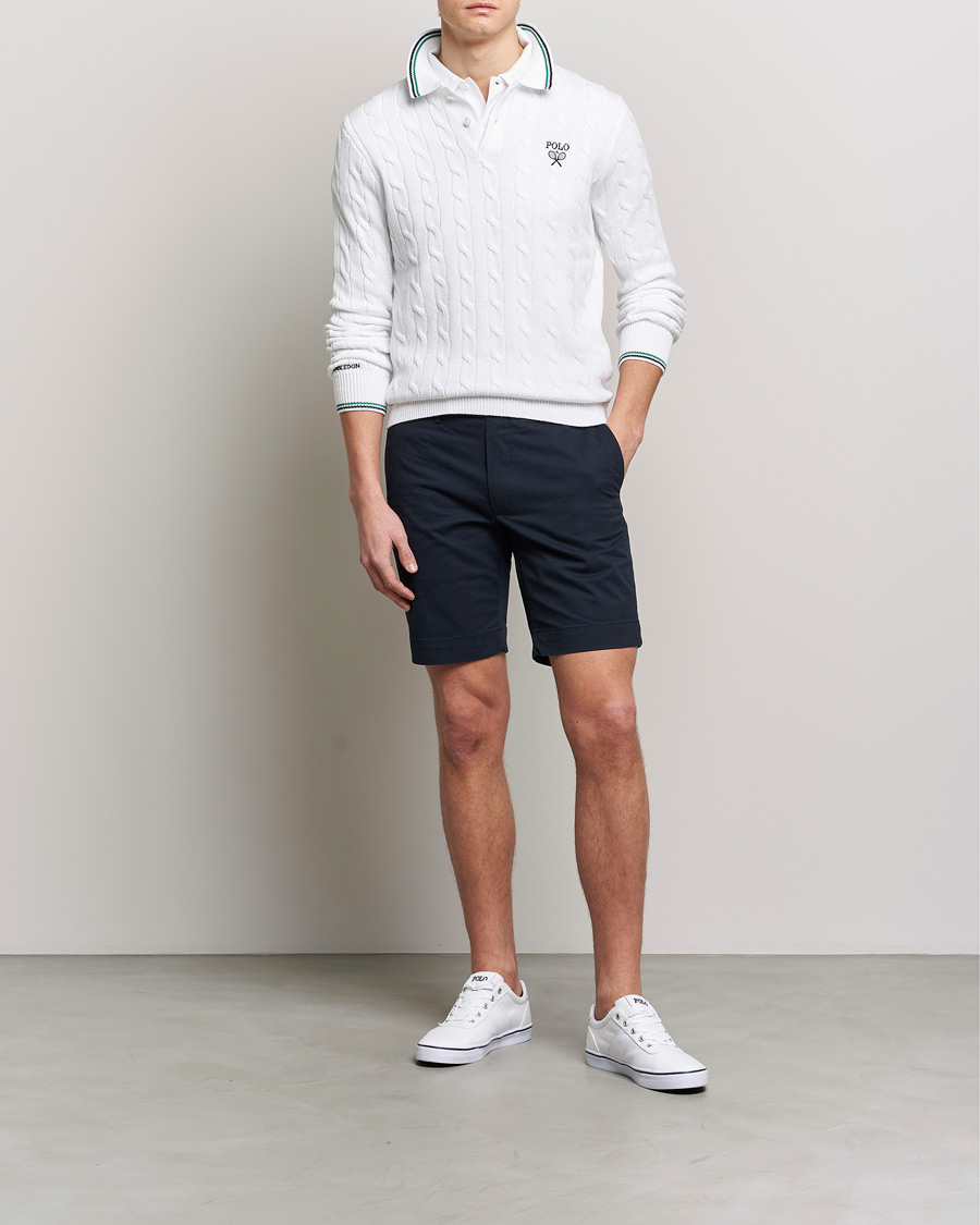 Herre | Gensere | Polo Ralph Lauren | Cotton Cable Knitted Polo Ceramic White