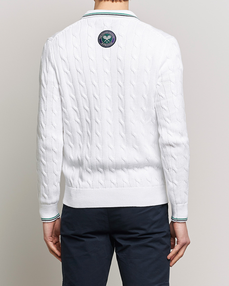 Herre | Gensere | Polo Ralph Lauren | Cotton Cable Knitted Polo Ceramic White