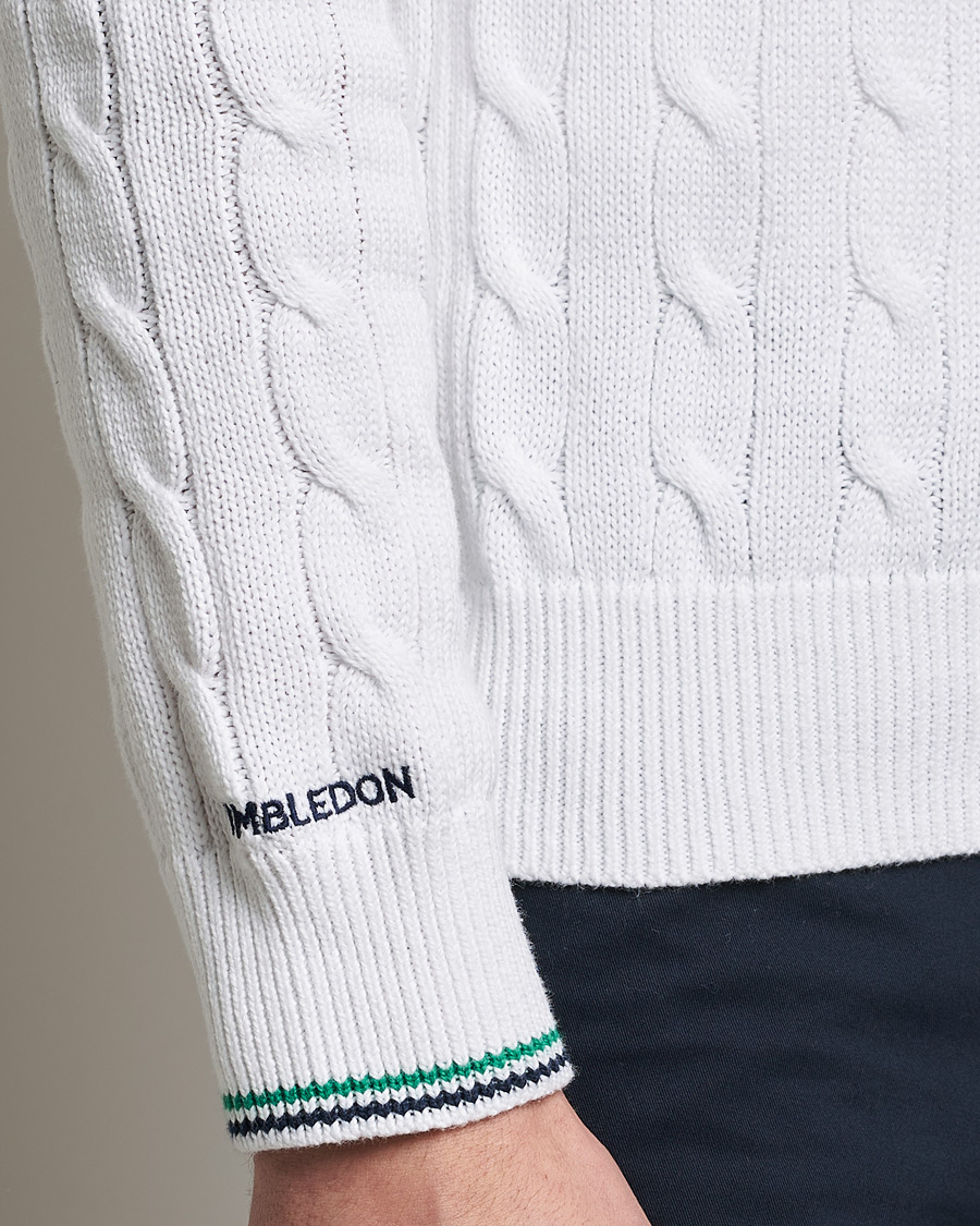 Herre | Gensere | Polo Ralph Lauren | Cotton Cable Knitted Polo Ceramic White