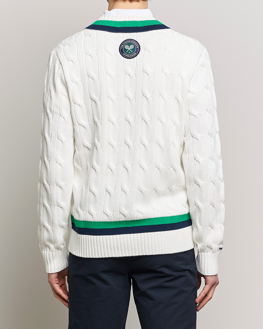 Herre | Gensere | Polo Ralph Lauren | Knitted V-Neck Cricket Sweater Ceramic White