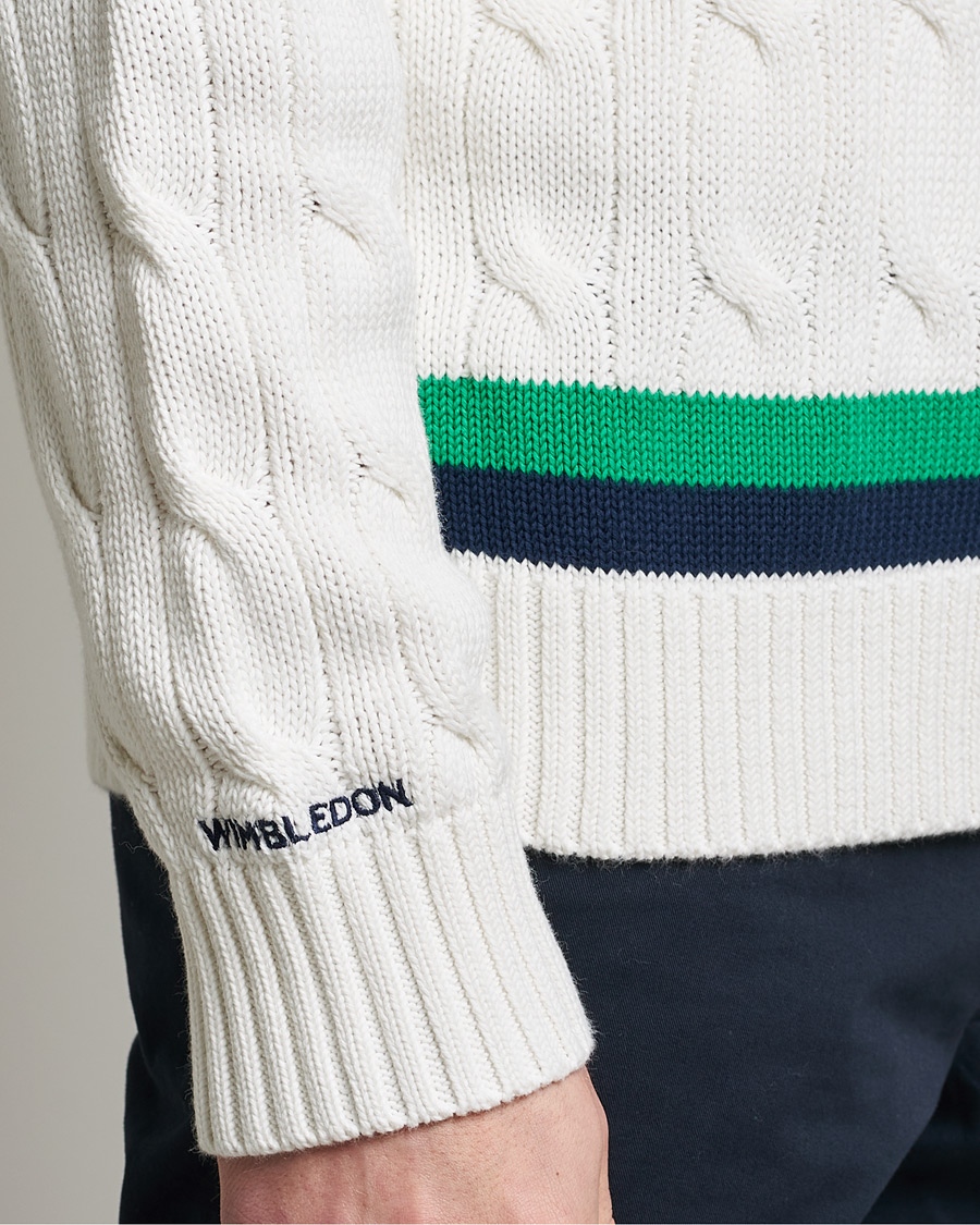 Herre | Gensere | Polo Ralph Lauren | Knitted V-Neck Cricket Sweater Ceramic White
