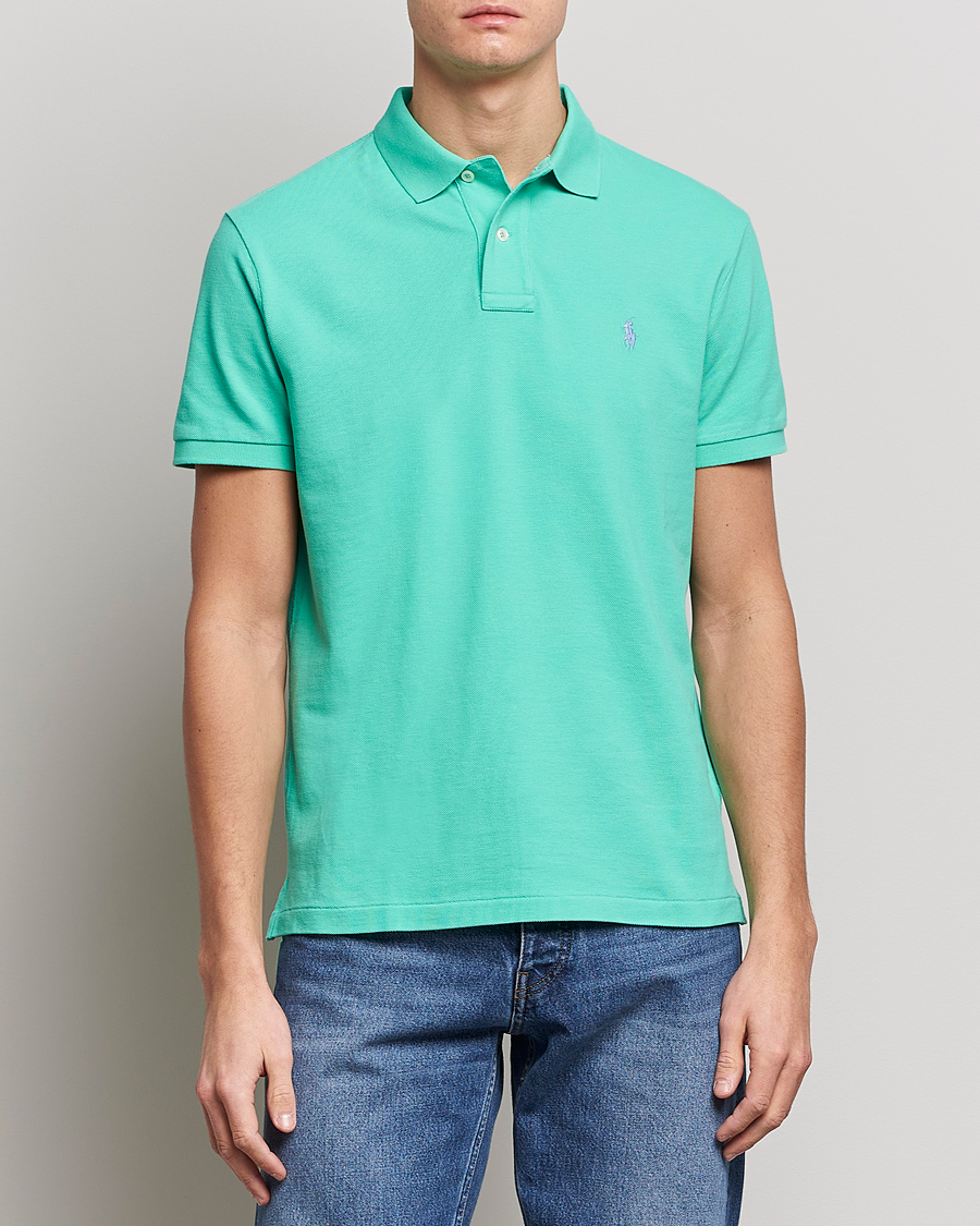 Herre | Pikéer | Polo Ralph Lauren | Custom Slim Fit Polo Sunset Green