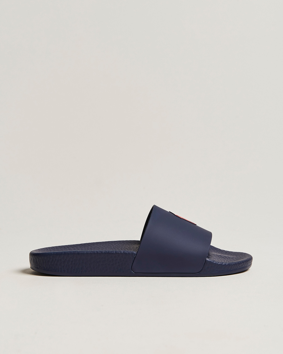 Herre | Polo Ralph Lauren Logo Slides Navy | Polo Ralph Lauren | Logo Slides Navy