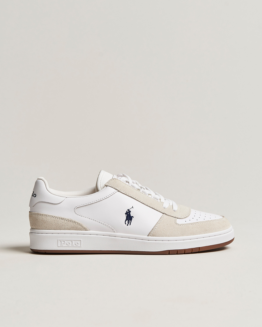 Herre | Hvite sneakers | Polo Ralph Lauren | CRT Leather/Suede Sneaker White/Beige