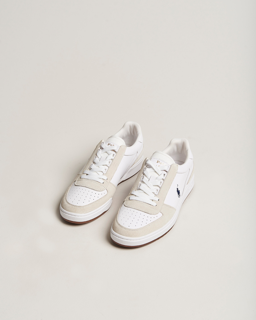 Herre | Sneakers | Polo Ralph Lauren | CRT Leather/Suede Sneaker White/Navy