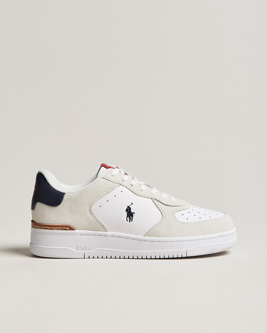 Herre | Sneakers | Polo Ralph Lauren | Masters Court Suede Sneaker White/Navy/Red