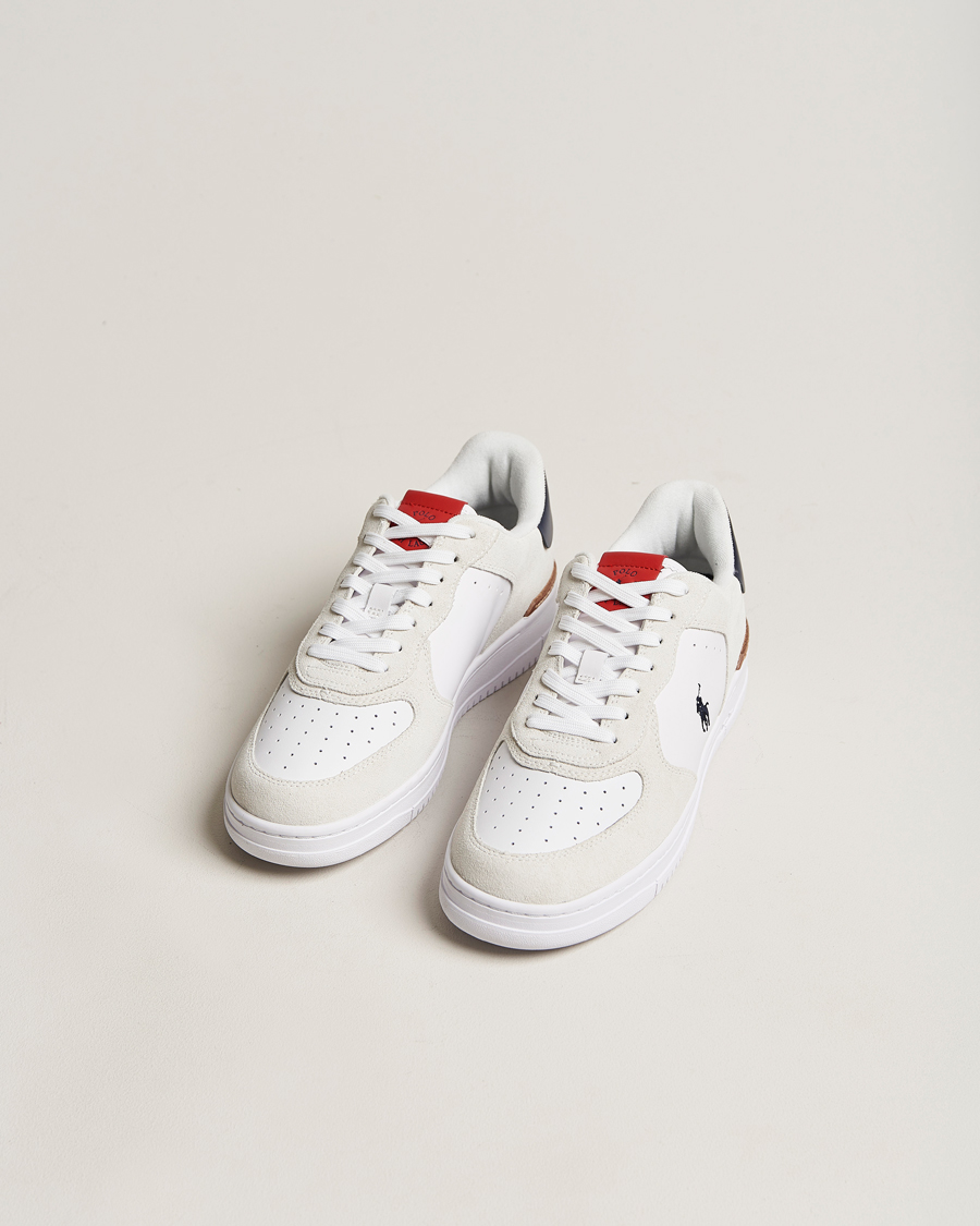 Herre | Sneakers | Polo Ralph Lauren | Masters Court Suede Sneaker White/Navy/Red