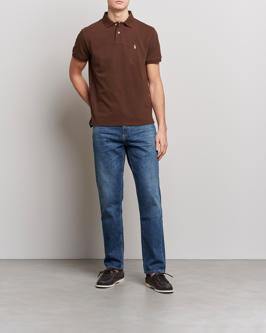 Herre | Pikéer | Polo Ralph Lauren | Custom Slim Fit Polo Branch Brown