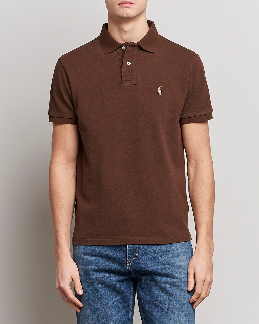 Herre | Pikéer | Polo Ralph Lauren | Custom Slim Fit Polo Branch Brown