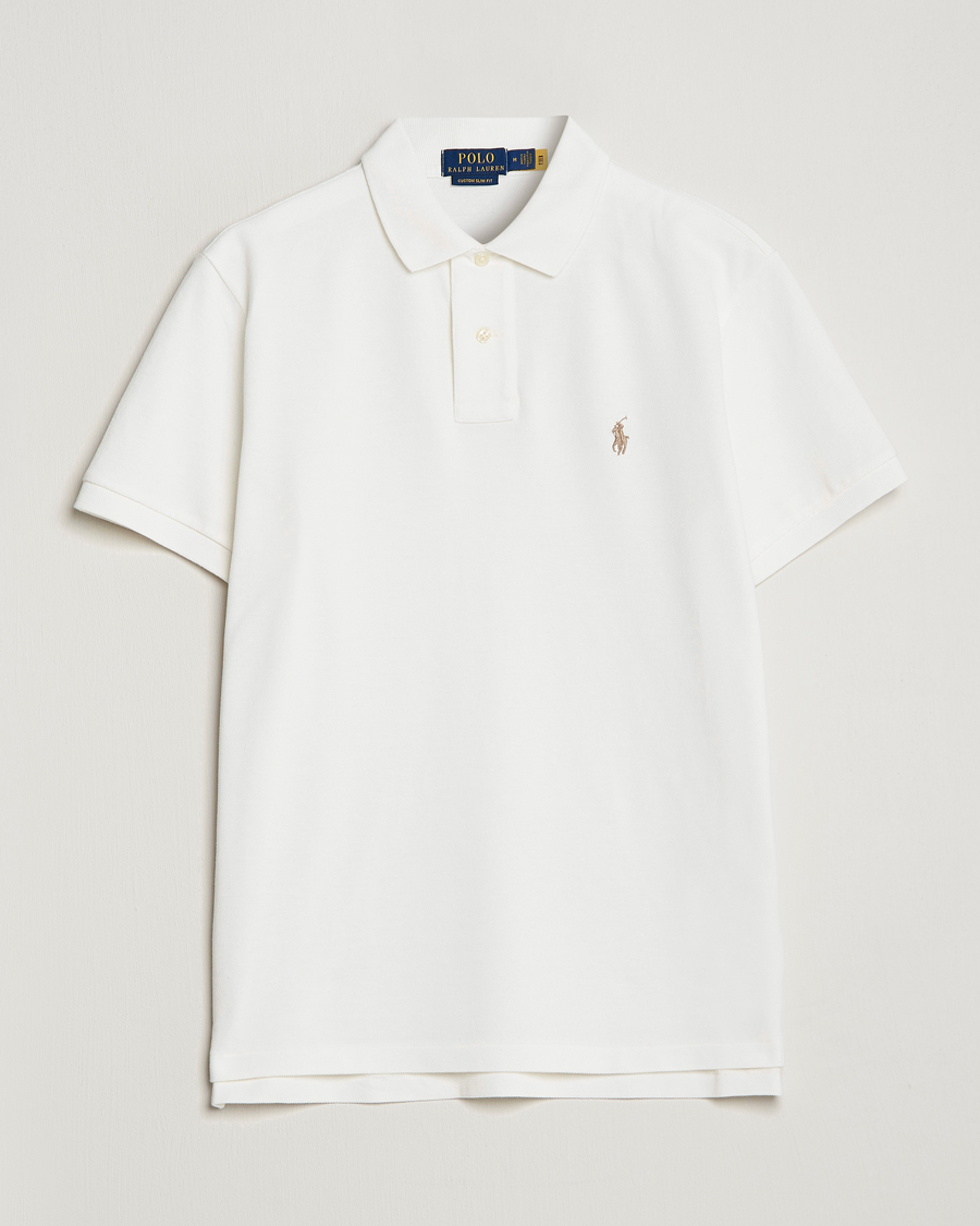 Herre | Pikéer | Polo Ralph Lauren | Custom Slim Fit Polo Deckwash White