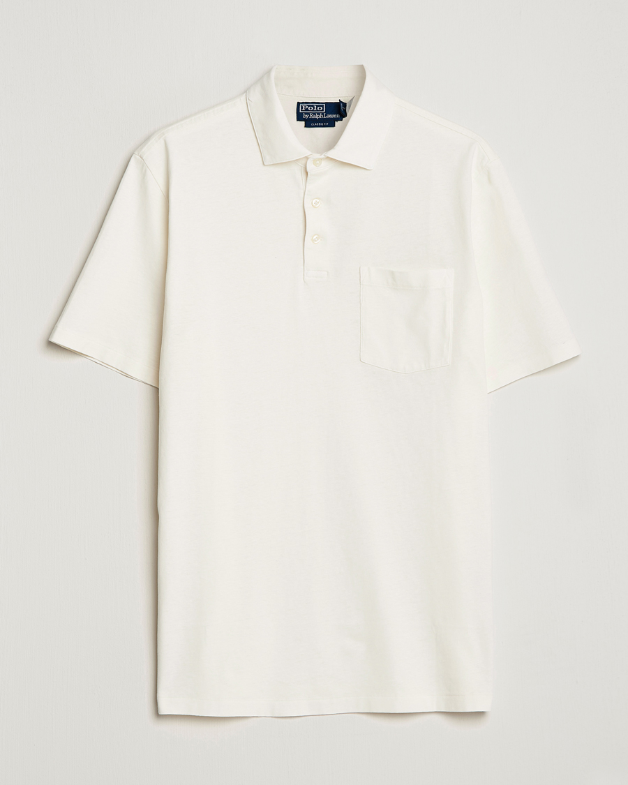 Herre | Pikéer | Polo Ralph Lauren | Cotton/Linen Polo Antique Cream