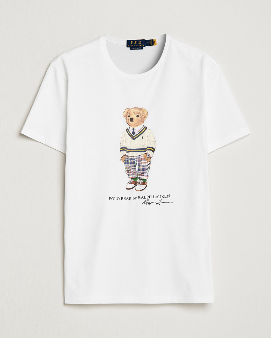 Herre | T-Shirts | Polo Ralph Lauren | Printed Heritage Bear Crew Neck T-Shirt White