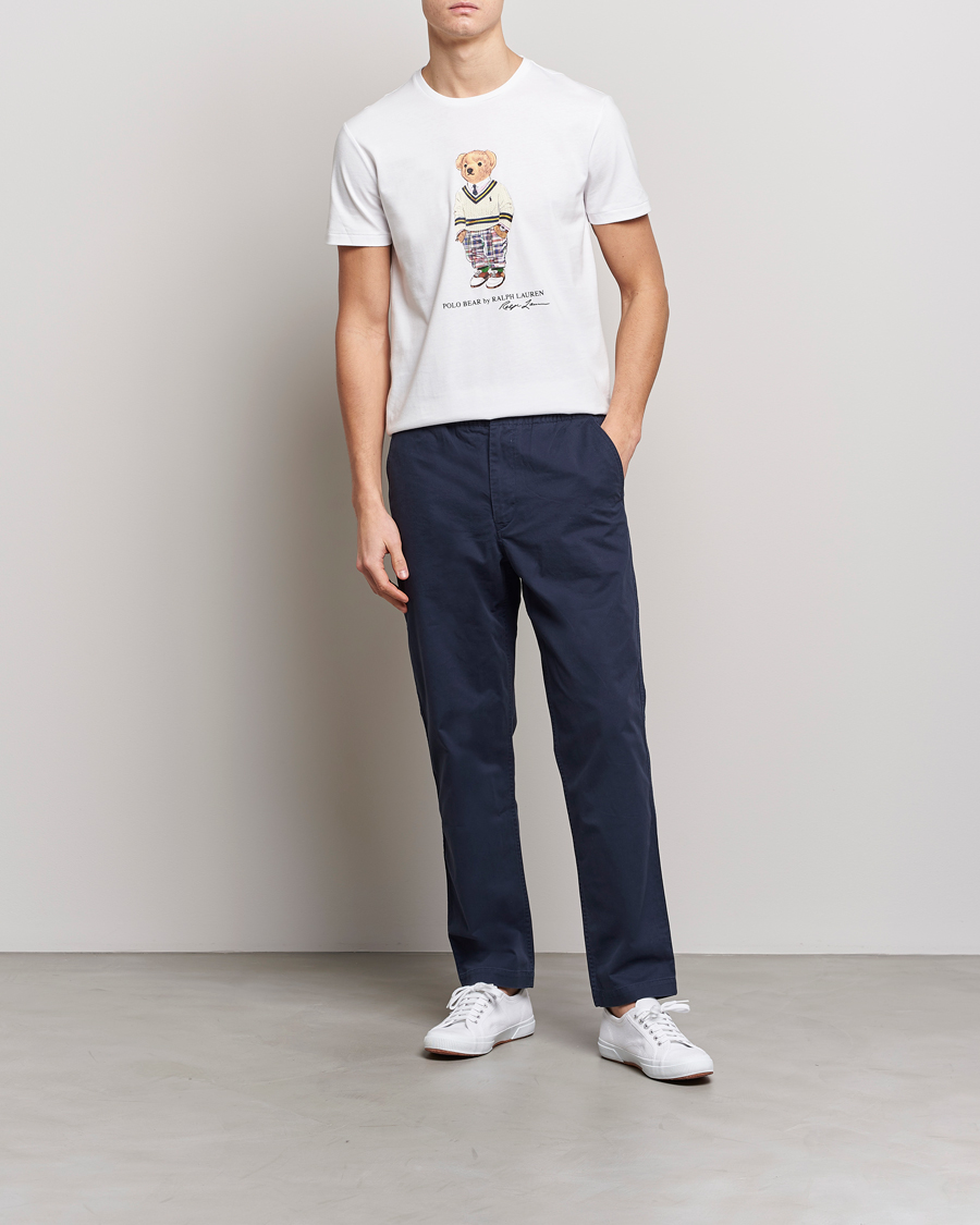 Herre | T-Shirts | Polo Ralph Lauren | Printed Heritage Bear Crew Neck T-Shirt White