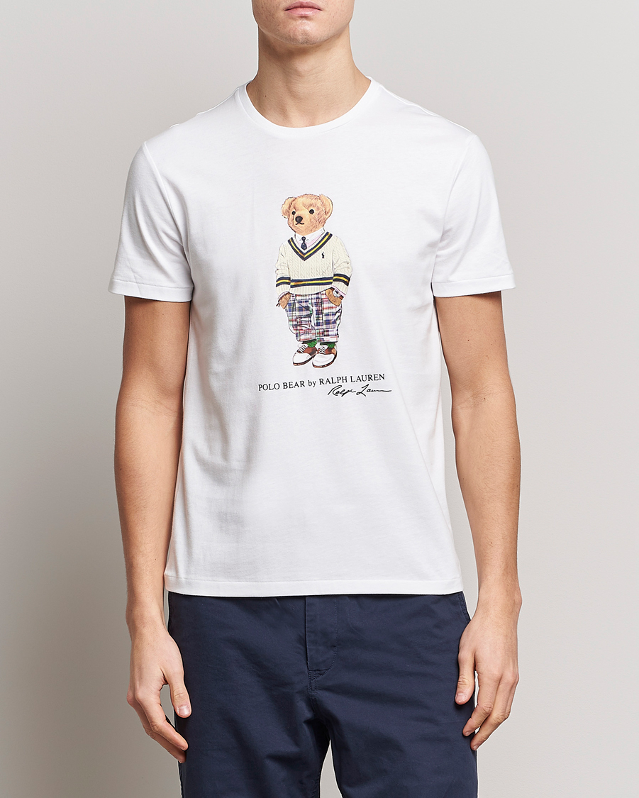 Herre | T-Shirts | Polo Ralph Lauren | Printed Heritage Bear Crew Neck T-Shirt White