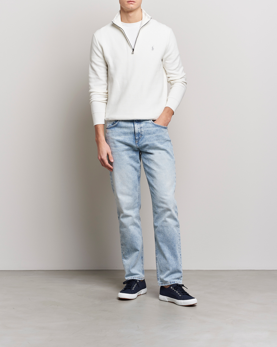 Herre | Gensere | Polo Ralph Lauren | Textured Half-Zip Deckwash White