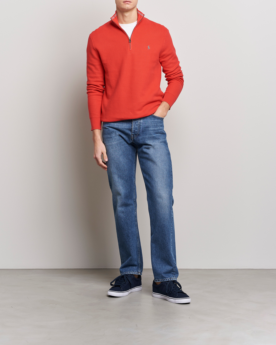 Herre | Gensere | Polo Ralph Lauren | Textured Half-Zip Red Reef