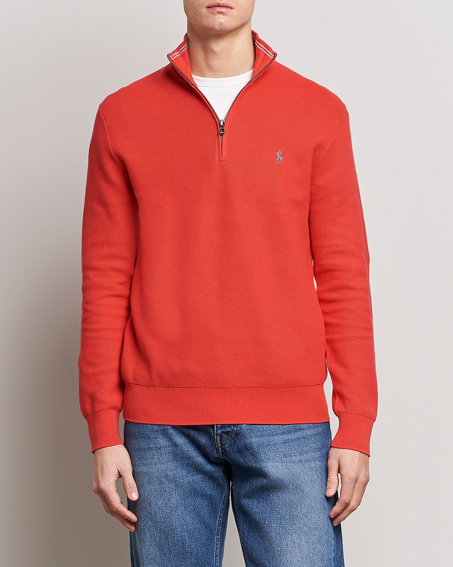 Herre | Gensere | Polo Ralph Lauren | Textured Half-Zip Red Reef