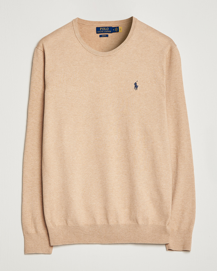 Herre | Gensere | Polo Ralph Lauren | Cotton Crew Neck Sweater Camel Melange