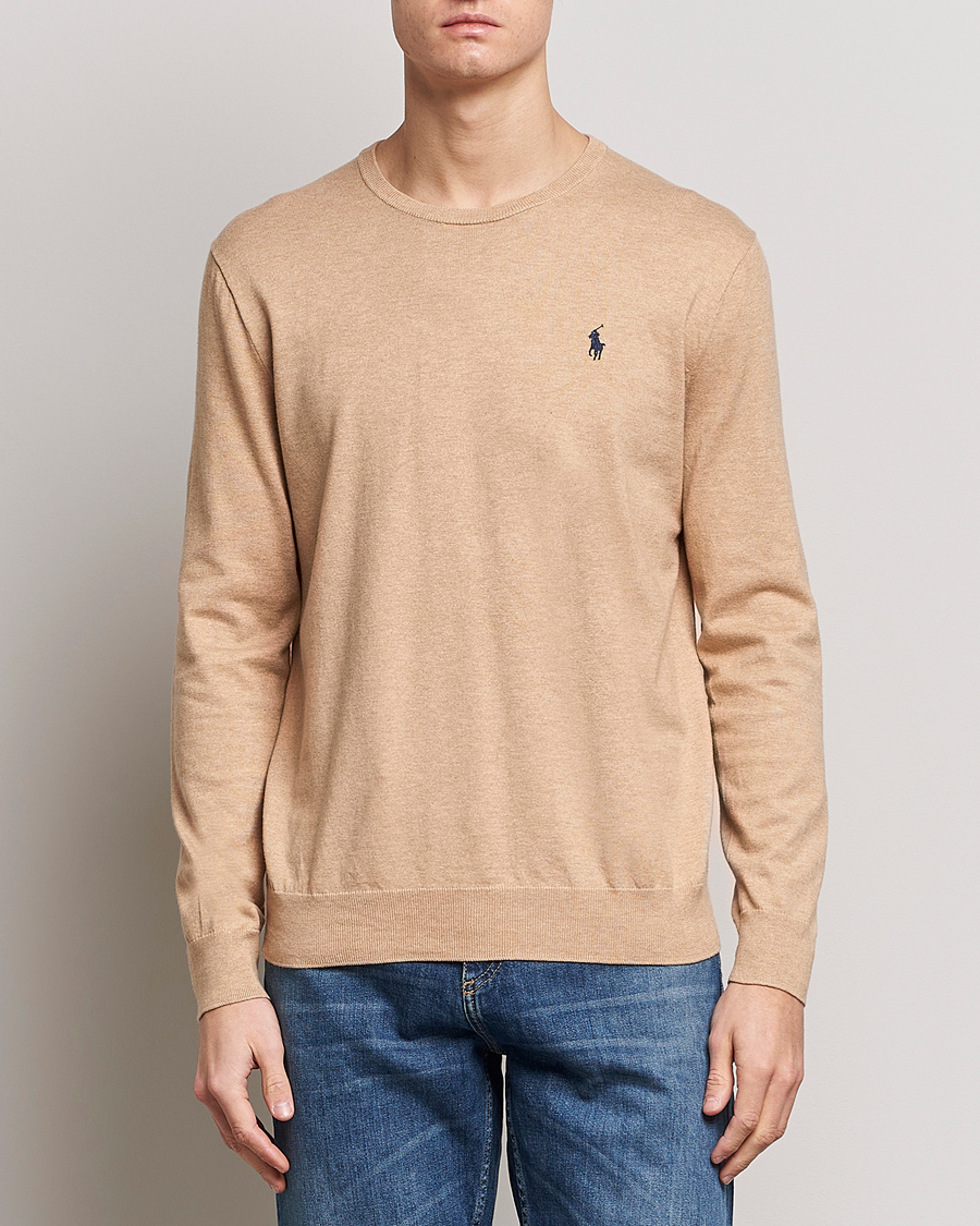 Herre | Gensere | Polo Ralph Lauren | Cotton Crew Neck Sweater Camel Melange