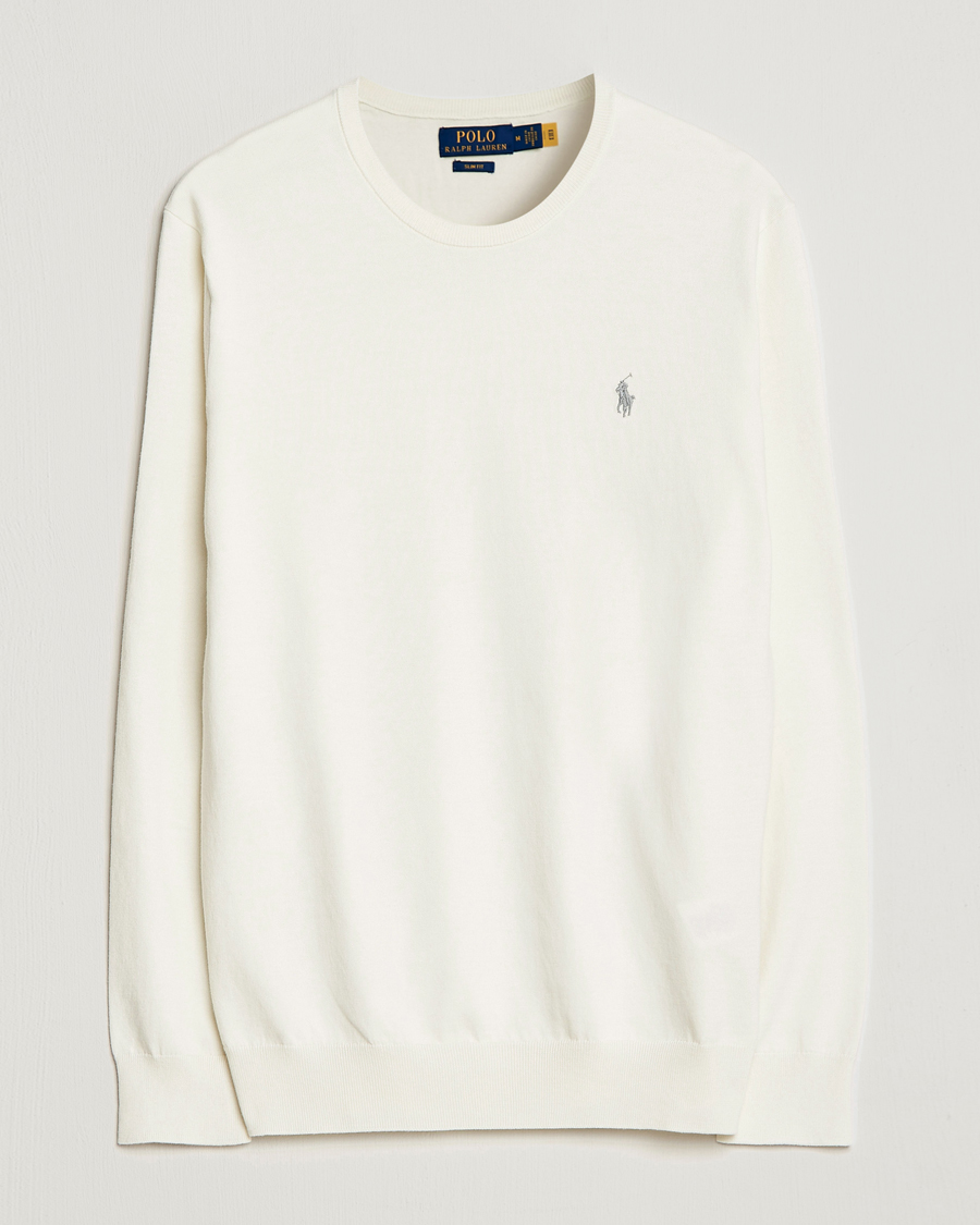 Herre |  | Polo Ralph Lauren | Cotton Crew Neck Sweater Antique Cream