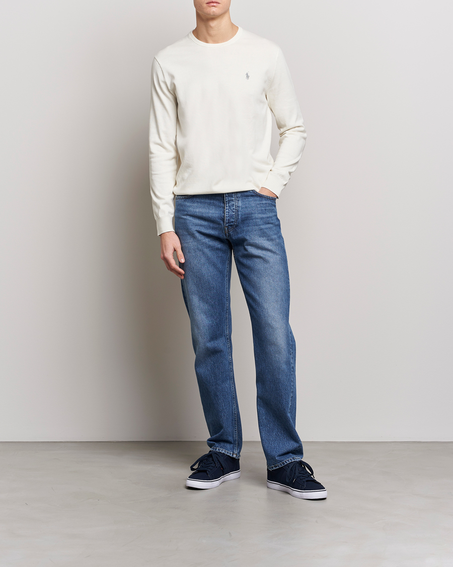 Herre | Gensere | Polo Ralph Lauren | Cotton Crew Neck Sweater Antique Cream