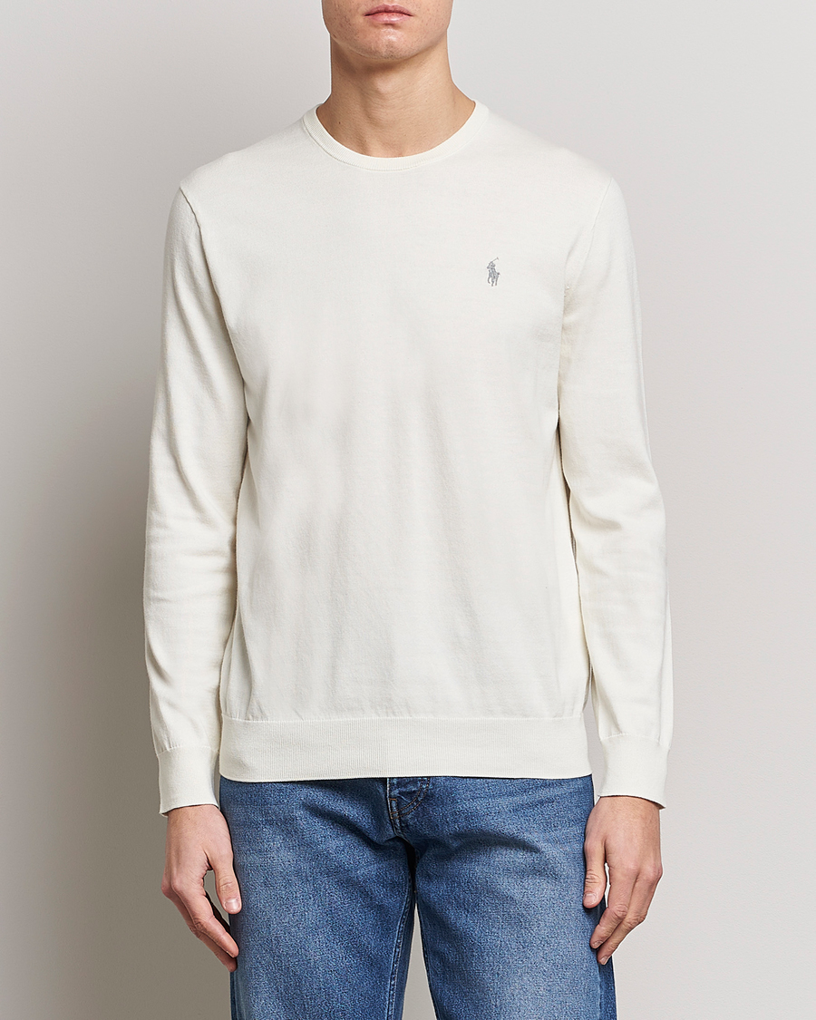 Herre | Salg | Polo Ralph Lauren | Cotton Crew Neck Sweater Antique Cream