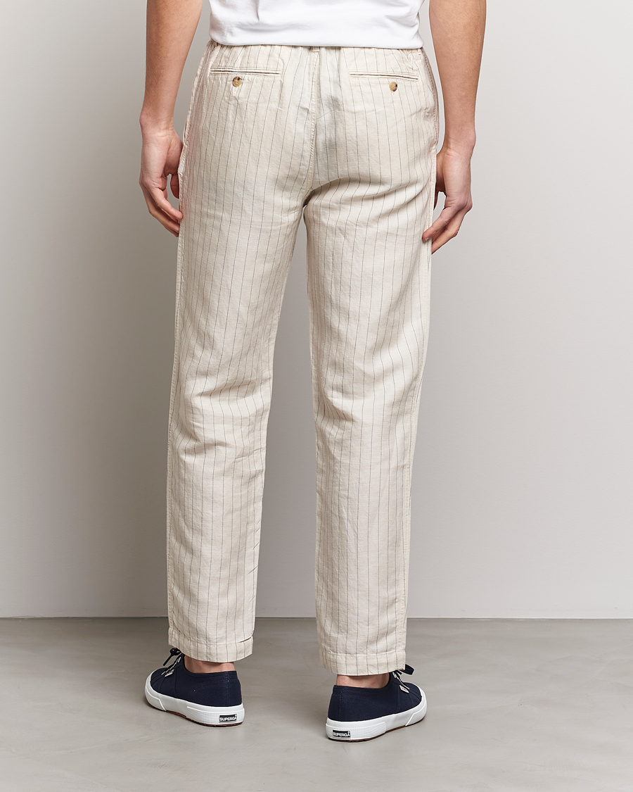 Herre | Bukser | Polo Ralph Lauren | Prepster Linen/Tencel Pinstripe Trousers Andover Cream