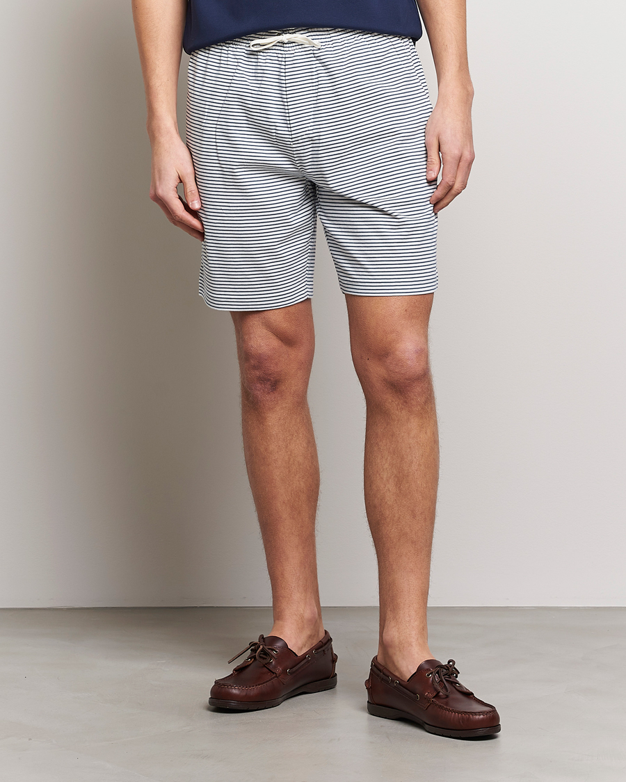 Herre | Shorts | Polo Ralph Lauren | Brused Spa Jersey Striped Sweatshorts White/Blue