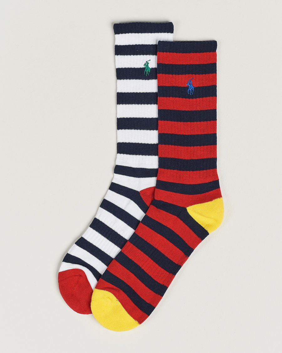 Herre | Undertøy | Polo Ralph Lauren | Striped 2-Pack Sock Red/Navy