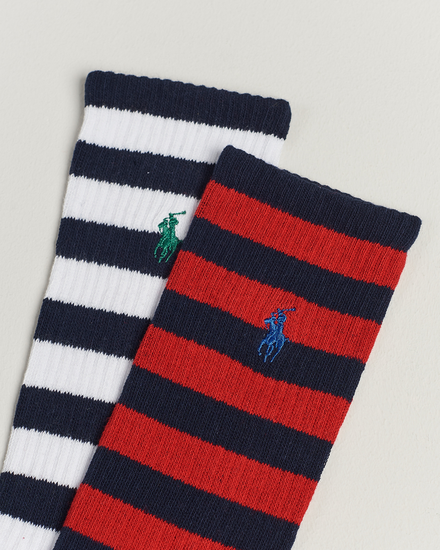 Herre | Undertøy | Polo Ralph Lauren | Striped 2-Pack Sock Red/Navy