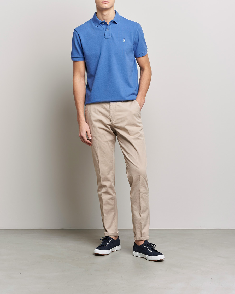 Herre | Pikéer | Polo Ralph Lauren | Custom Slim Fit Polo Maidstone Blue