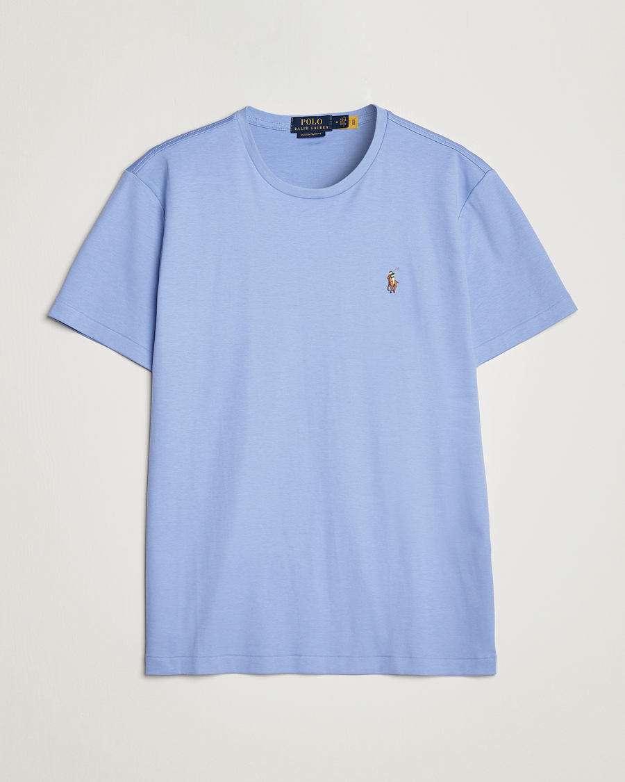 Herre | T-Shirts | Polo Ralph Lauren | Luxury Pima Cotton Crew Neck T-Shirt Lafayette Blue
