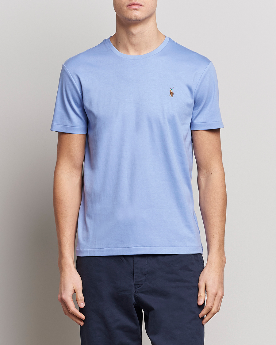 Herre | T-Shirts | Polo Ralph Lauren | Luxury Pima Cotton Crew Neck T-Shirt Lafayette Blue
