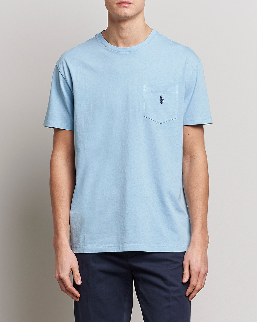 Herre |  | Polo Ralph Lauren | Cotton/Linen Crew Neck T-Shirt Powder Blue