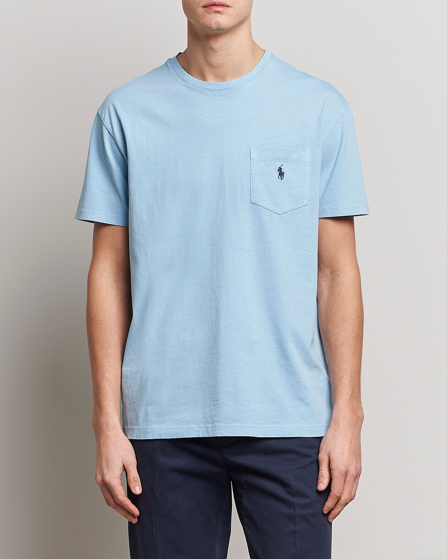 Herre | | Polo Ralph Lauren | Cotton/Linen Crew Neck T-Shirt Powder Blue