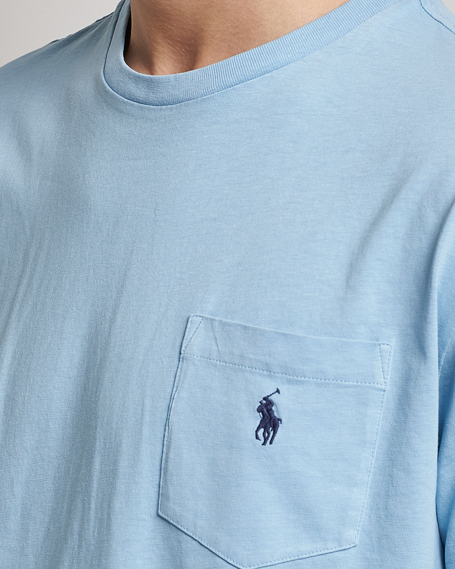 Herre | T-Shirts | Polo Ralph Lauren | Cotton/Linen Crew Neck T-Shirt Powder Blue