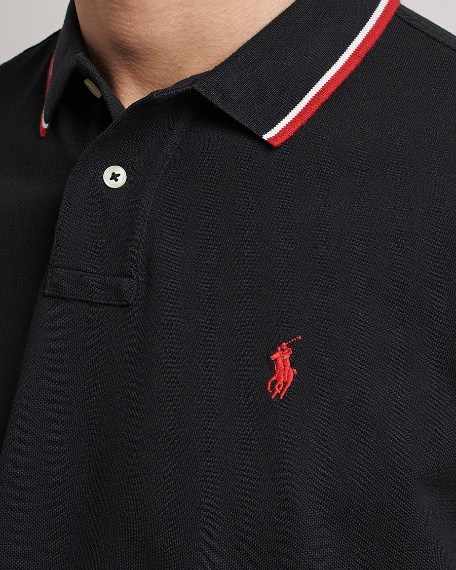 Herre | Pikéer | Polo Ralph Lauren | Custom Slim Fit Tipped Polo Black