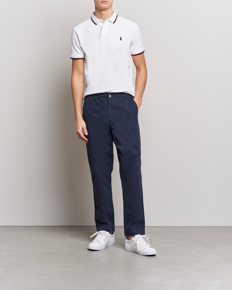 Herre | Pikéer | Polo Ralph Lauren | Custom Slim Fit Tipped Polo White