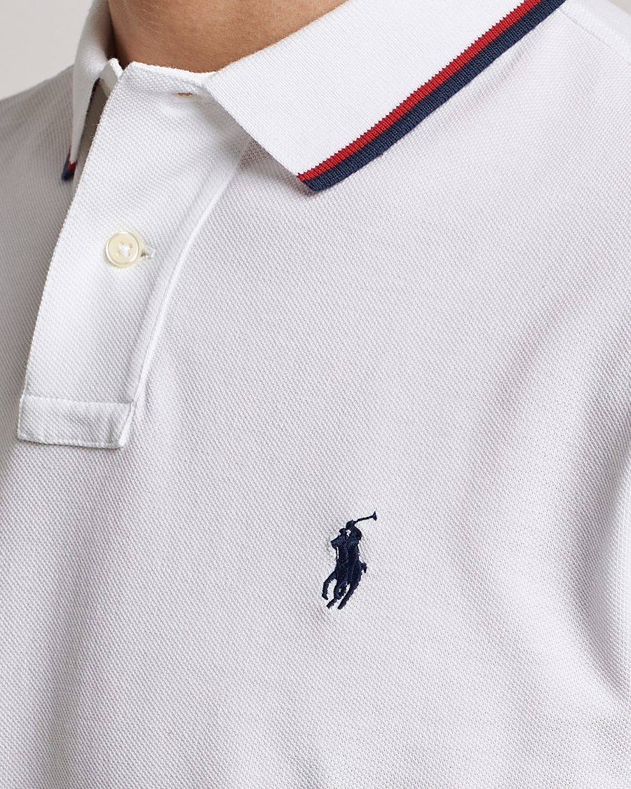 Herre | Pikéer | Polo Ralph Lauren | Custom Slim Fit Tipped Polo White