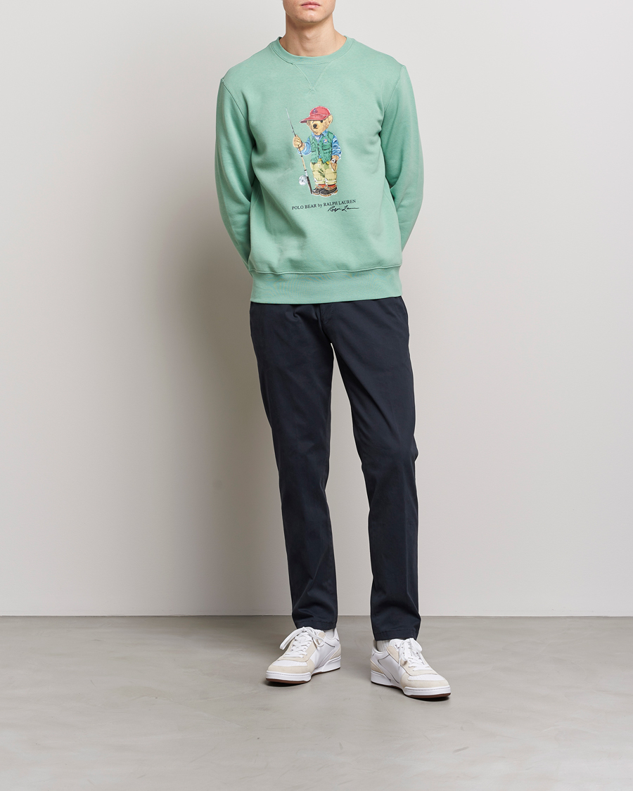 Herre | Gensere | Polo Ralph Lauren | Printed Fishing Bear Crew Neck Sweatshirt Faded Mint